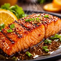 Grilled Salmon with Ginger Orange Glaze