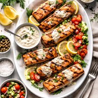 Grilled Salmon with Horseradish Sauce