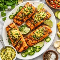 Grilled Salmon with Jalapeno Butter