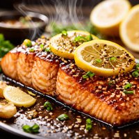 Grilled Salmon with Lemon and Ginger