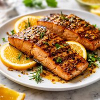 Grilled Salmon with Mustard Orange Marinade
