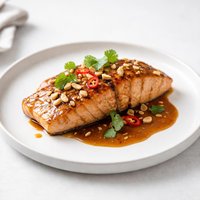 Grilled Salmon with Peanut Hoisin Sauce