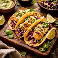 Grilled Scallops Tacos and Cabbage Slaw with Spicy Avocado Sauce