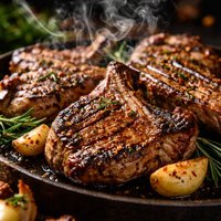 Grilled Shoulder Lamb Chops with Garlic Rosemary Marinade