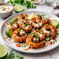 Grilled Shrimp with Spicy Lime Cream