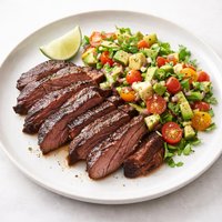 Grilled Skirt Steak with Avocado Tomato Salsa