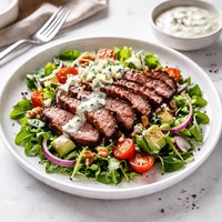 Grilled Steak Salad with Crumbly Bleu Salad Dressing