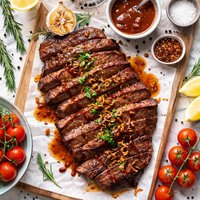 Grilled Steak with Bourbon Sauce
