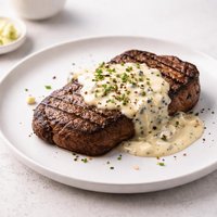 Grilled Steak with Gorgonzola Cream Sauce