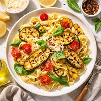 Grilled Summer Squash with Fettuccine