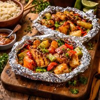 Grilled Sweet and Sour Chicken Packets