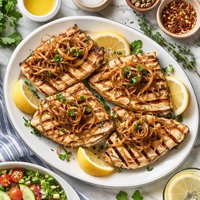 Grilled Swordfish with Caramelized Onions 5 Ww Pts