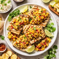 Grilled Swordfish with Pineapple Plantain Chutney