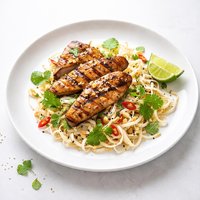 Grilled Thai Chicken Fillets with Coconut Noodles