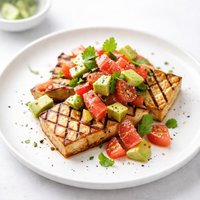 Grilled Tofu with Grapefruit and Avocado Salsa