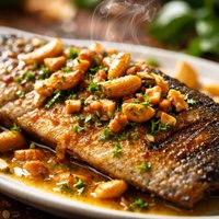 Grilled Trout with Cashew and Garlic Butter