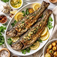 Grilled Trout with Garlic Butter