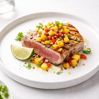 Grilled Tuna with Mango Papaya Salsa
