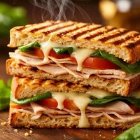 Grilled Turkey and Swiss Panini Sandwich