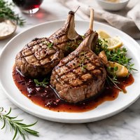 Grilled Veal Chops with Merlot Sauce