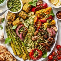 Grilled Vegetables with Salsa Verde