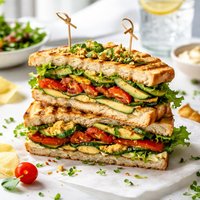 Grilled Vegetarian Club Sandwich