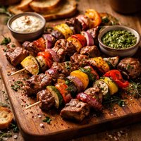 Grilled Veggie and Steak Appetizer