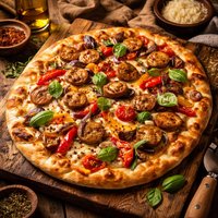 Grilled Veggie Sausage Pizza