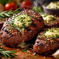 Grilled Venison Steaks with Herbed Butter