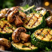 Grilled Zucchini and Mushrooms