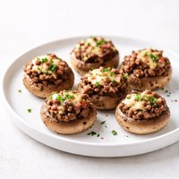 Ground Beef and Ham Stuffed Mushrooms