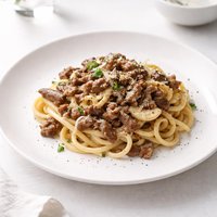 Ground Beef and Mushroom Carbonara