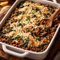 Ground Beef and Spinach Casserole