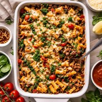 Ground Beef and Spinach Pasta Bake