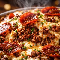Ground Beef Pepperoni Pizza Casserole