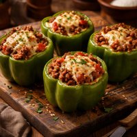 Ground Beef Stuffed Green Bell Peppers