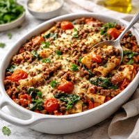 Ground Beef Tomato Spinach Casserole