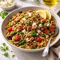 Ground Lamb with Orzo