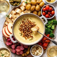 Gruyere Fondue with Caramelized Shallots