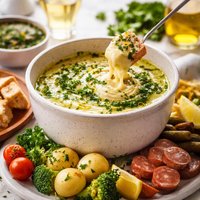 Gruyere Fondue with Salsa Verde