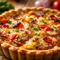 Gruyere Quiche with Onion Red Pepper