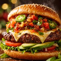 Guadalajara Burger with Tequila Spiked Salsa