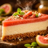 Guava Cheesecake with Cashew Ginger Crust