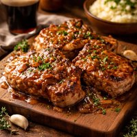 Guinness Pork Chops in Gravy