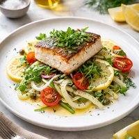 Halibut and Lemon Fennel Salad