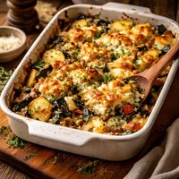 Halibut Chard and Potato Casserole