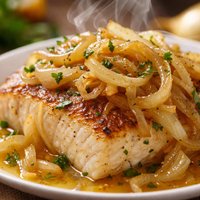 Halibut Smothered in Vidalia Onions