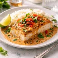 Halibut W Chipotle Cream Sauce