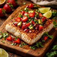 Halibut with Strawberry Salsa