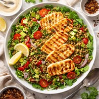 Halloumi and Lentil Salad